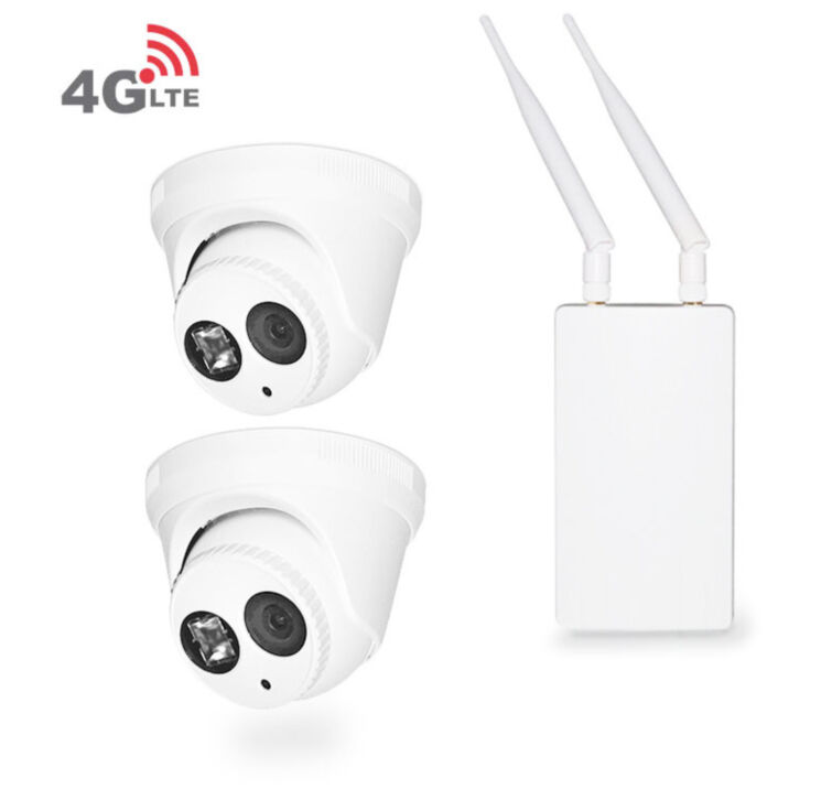 Готовый мобильный комплект 4G видеонаблюдения с 2-мя купольными камерами 2Mp для улицы PST 301VCH-4G